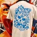 ROCK scull Hawaiian Tee/White x Neon Blue